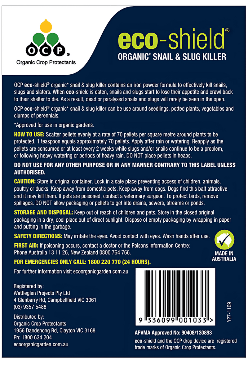 OCP Eco-Shield Organic Slug and Snail Killer 500g pest control Yates 