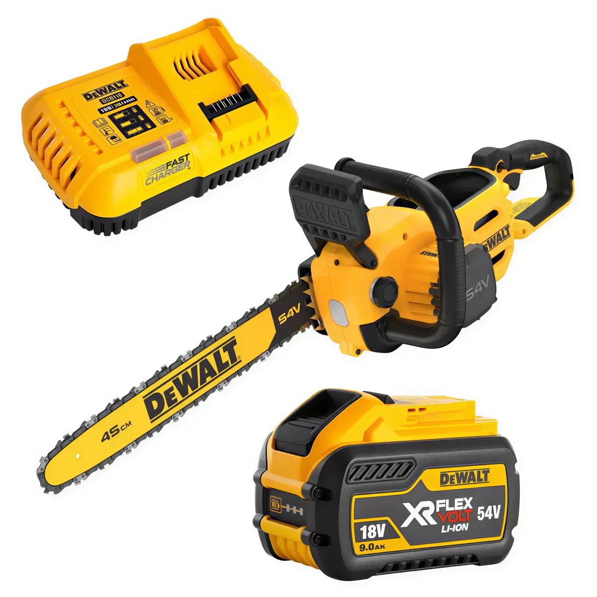 Combo Kit - DeWalt 54V 9.0Ah FlexVolt Li-ion Cordless Brushless 450mm (18") Chainsaw DCMCS574X1-XE Dewalt Power Tools Stanley Black & Decker (Australia) Pty Ltd 
