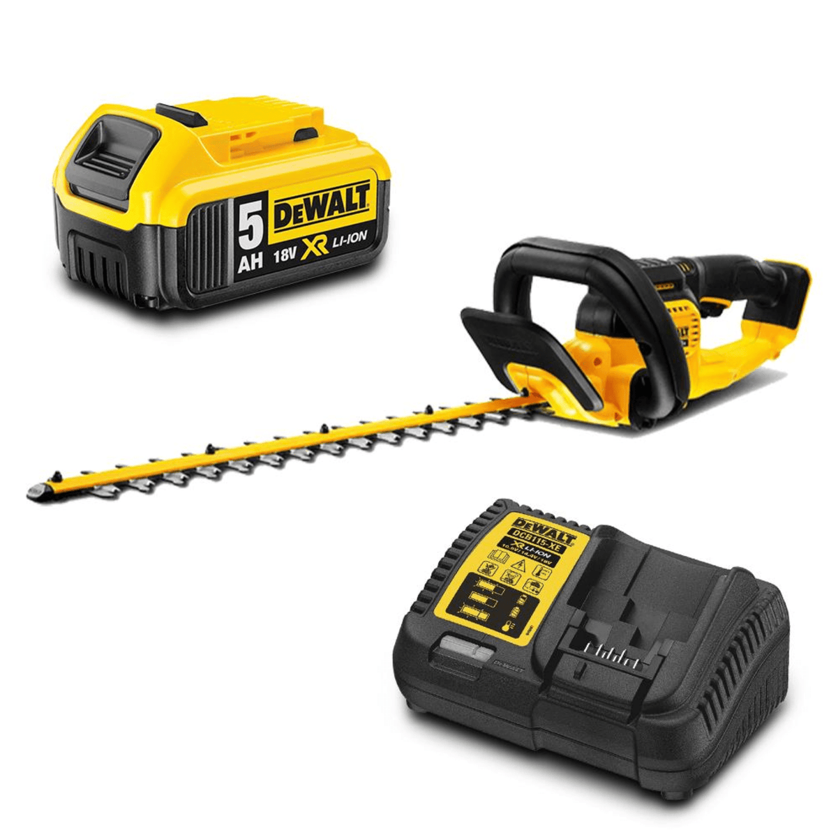 DeWalt DCMHT563P1-XE 18V 5.0Ah XR Li-ion Cordless Brushless 550mm (21-1/2") Hedge Trimmer Combo Kit Dewalt Power Tools Stanley Black & Decker (Australia) Pty Ltd 
