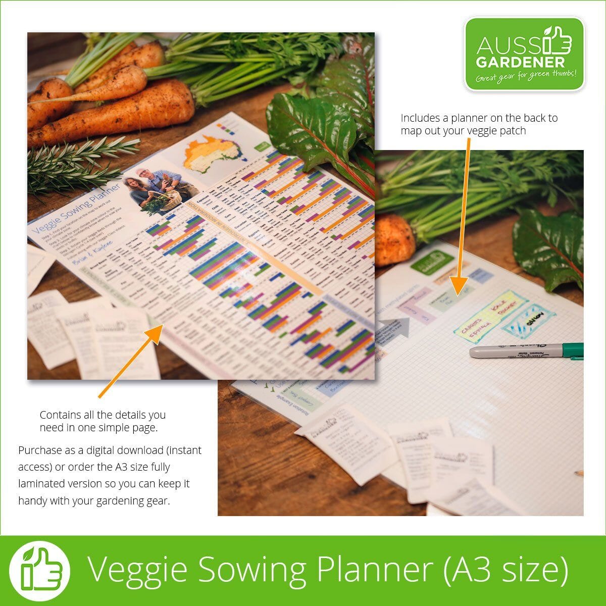 Aussie Gardener Veggie Sowing Planner - Australian Edition (FREE - Just pay Shipping & Handling) veggie growing Aussie Gardener 