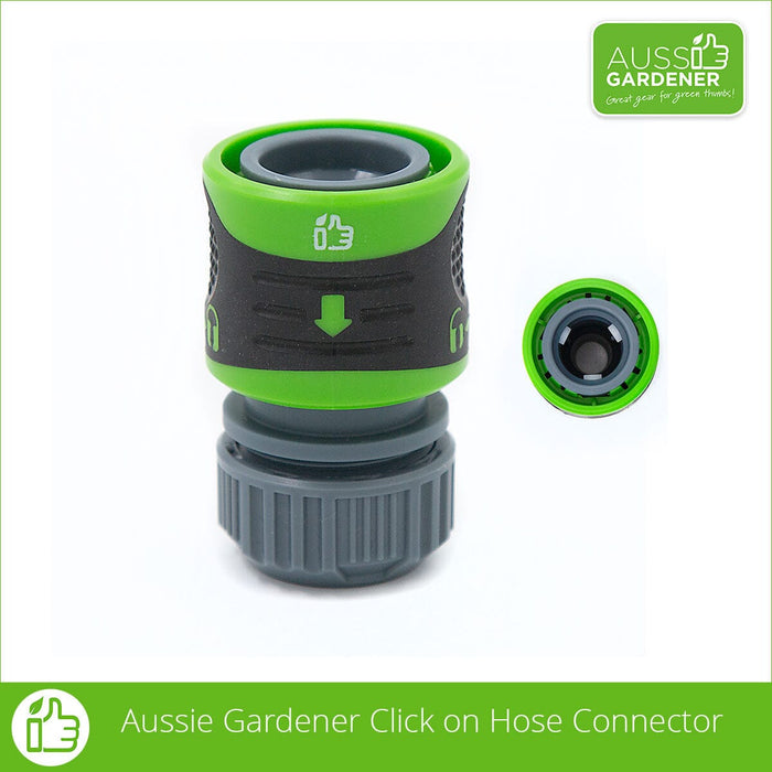 Aussie Gardener click on hose connector with lock