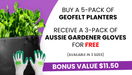 Aussie Gardener Black GeoFelt Veggie Growing Planter Aussie Gardener 5 Pack w/ FREE S Gloves 
