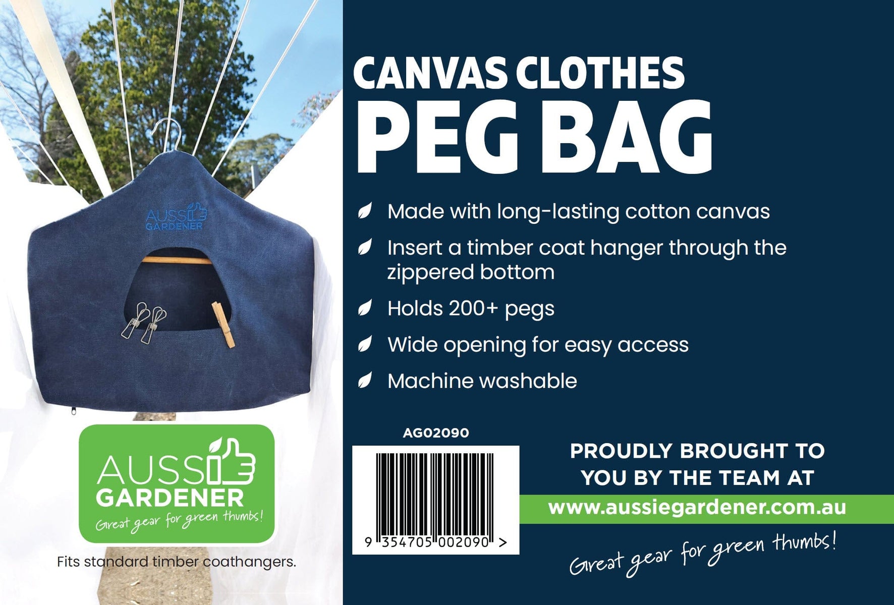 Aussie Gardener Canvas Clothes Peg Bag Aussie Gardener 