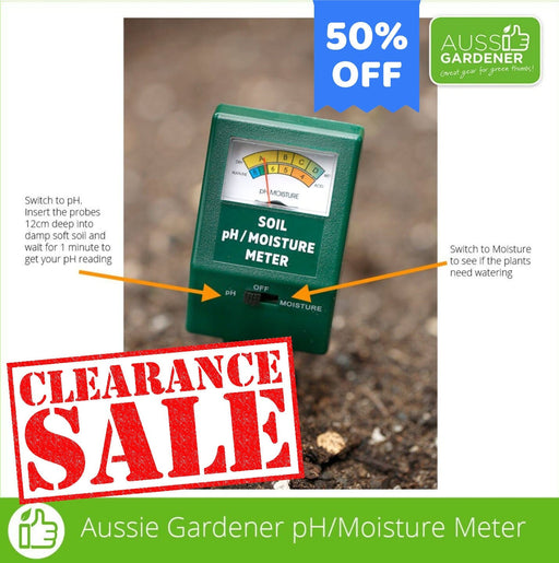 Aussie Gardener 2 in 1 pH & Soil Moisture Meter veggie growing Rapitech Single 