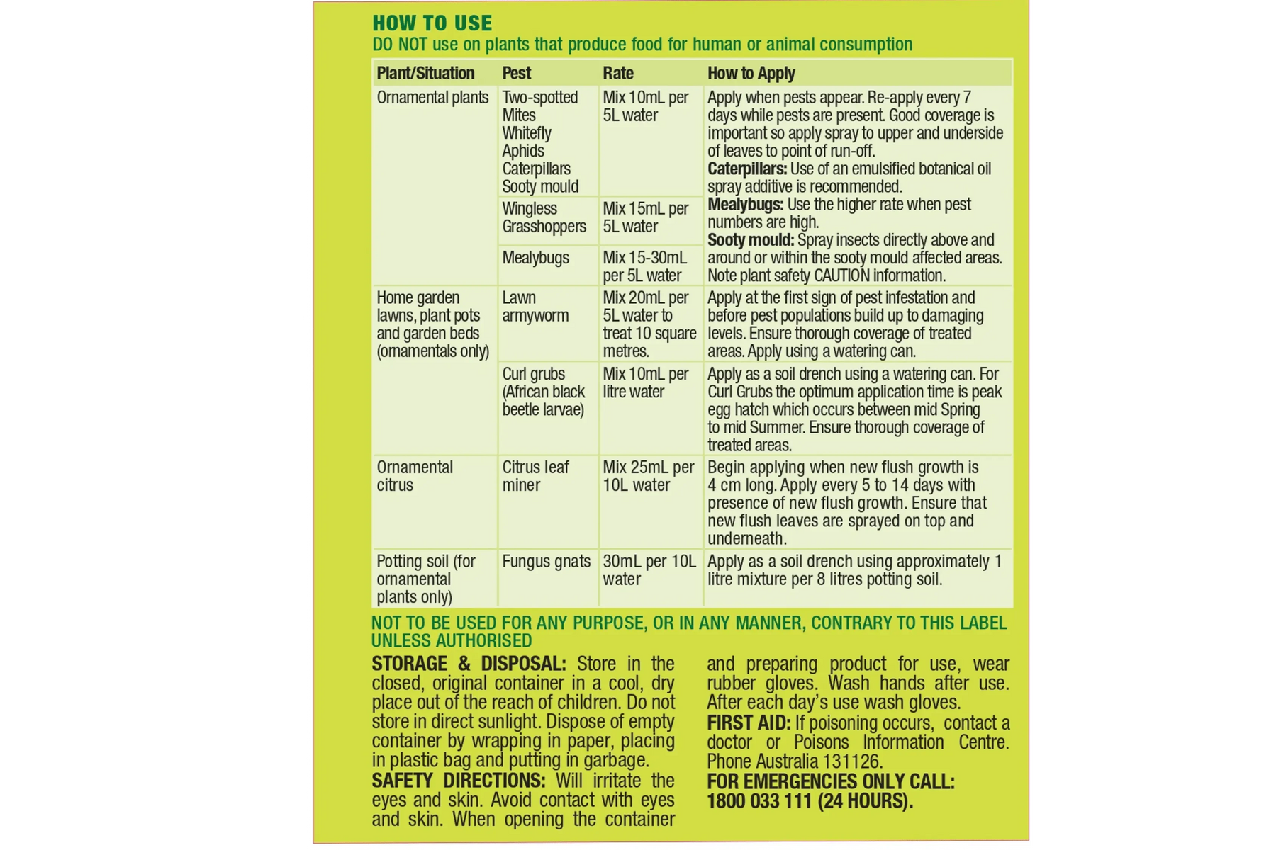 OCP eco-neem Organic Insecticide - Concentrate for Pest Control pest control Yates 