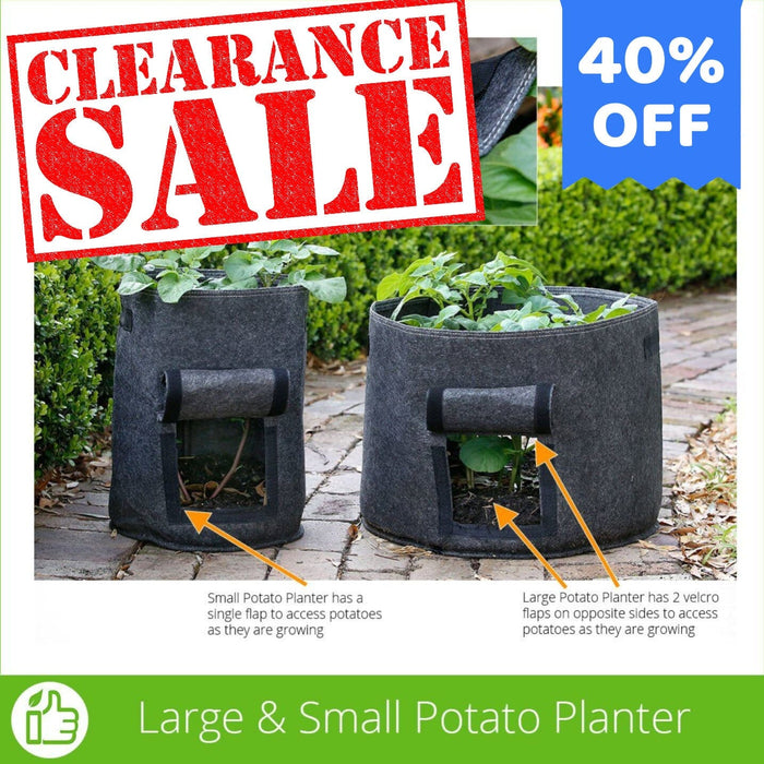 Aussie Gardener Potato Grow Bags - Reusable Heavy Duty Planter Bags - the easy way to grow potatoes at home potato bag Aussie Gardener Small Single (350mmx450mm) 