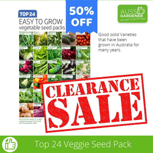 Aussie Gardener Complete set of 24 varieties of veggie seeds - A full year of growing propagation aussie gardener Without Planner 