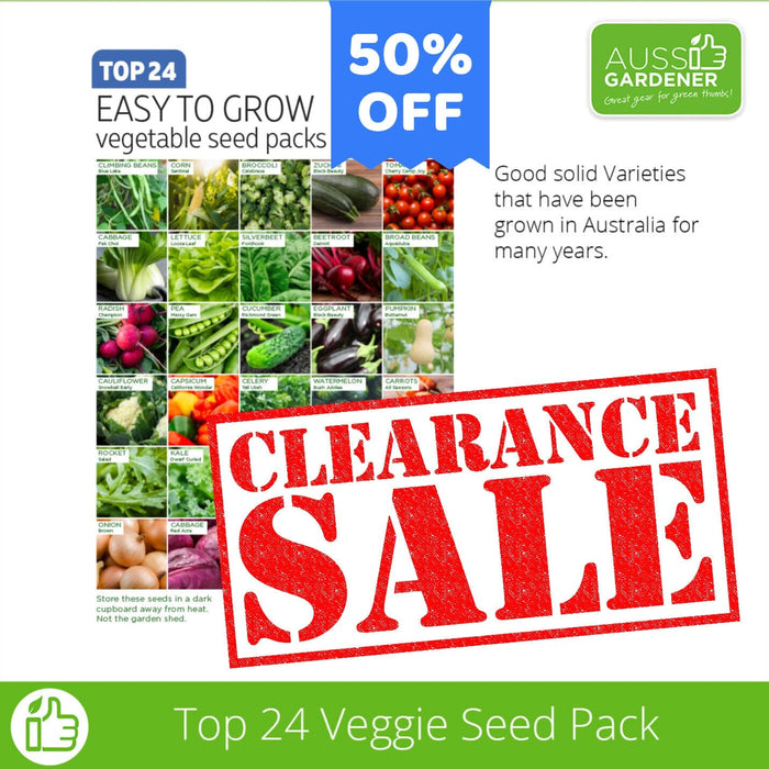 Aussie Gardener Complete set of 24 varieties of veggie seeds - A full year of growing propagation aussie gardener Without Planner 