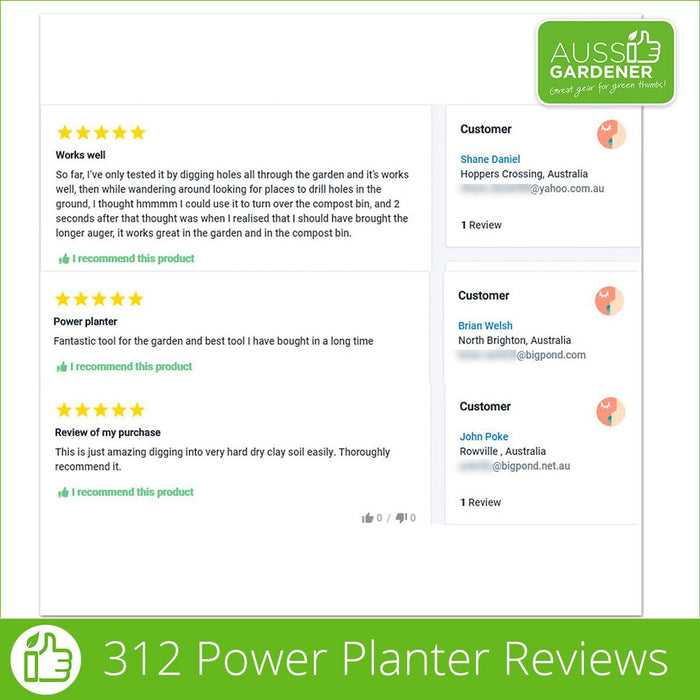 product reviews for 312 power planter australia