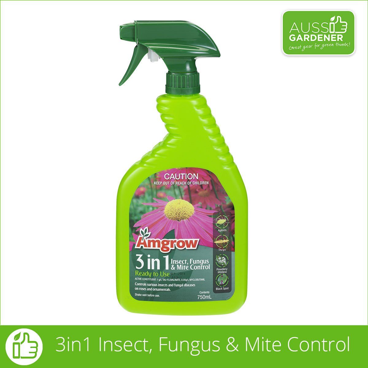 Amgrow 3 IN 1 Insect Fungus & Mite Control Premixed 750ml Tradeware 