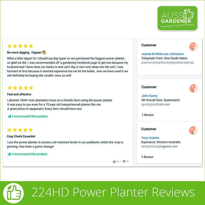 224HD Power Planter - For Professional Tradesmen - Reviews - Australian stock, fast delivery, USA made