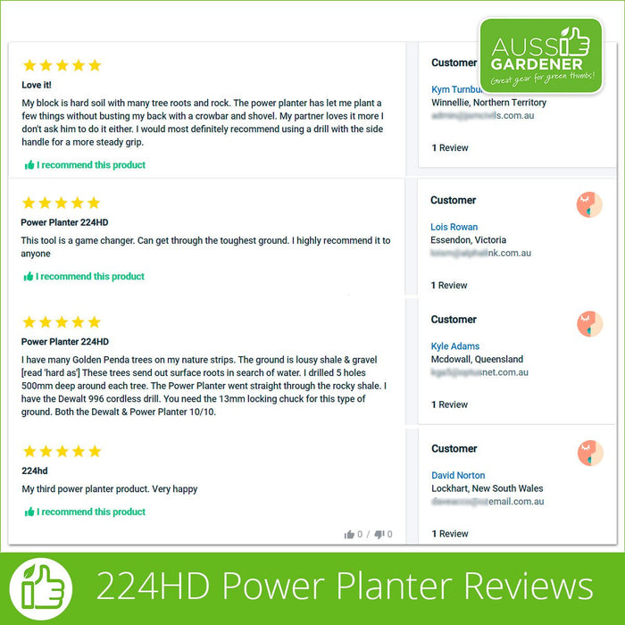 224HD Power Planter - For Professional Tradesmen - Reviews - Australian stock, fast delivery, USA made