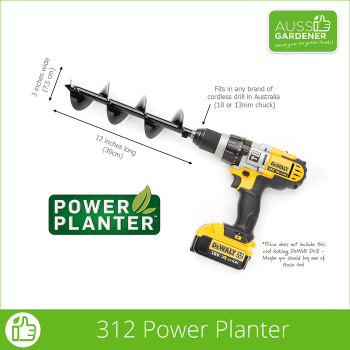 Power Planter 312 dimensions, part of The Dream Combination - All 4 Power Planters + the Dewalt 996 drill complete kit.