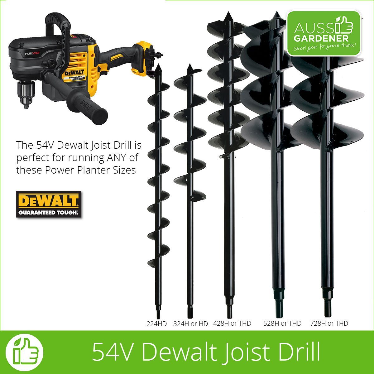 Dewalt 54V XR Flexvolt Stud & Joist Drill-Bare Dewalt Power Tools Stanley Black & Decker (Australia) Pty Ltd 
