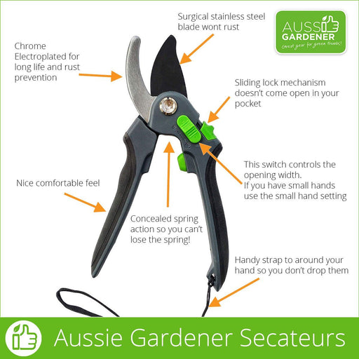 Aussie Gardener Secateurs - Features - Surgical Stainless steel blade