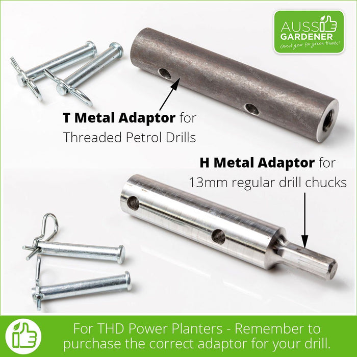 T metal adaptor for Petrol powered drills Comparison to H Metal Adaptor