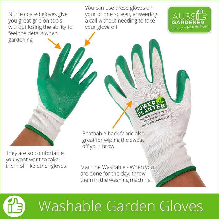 Aussie Gardener Gloves - 1 Pack (machine washable)