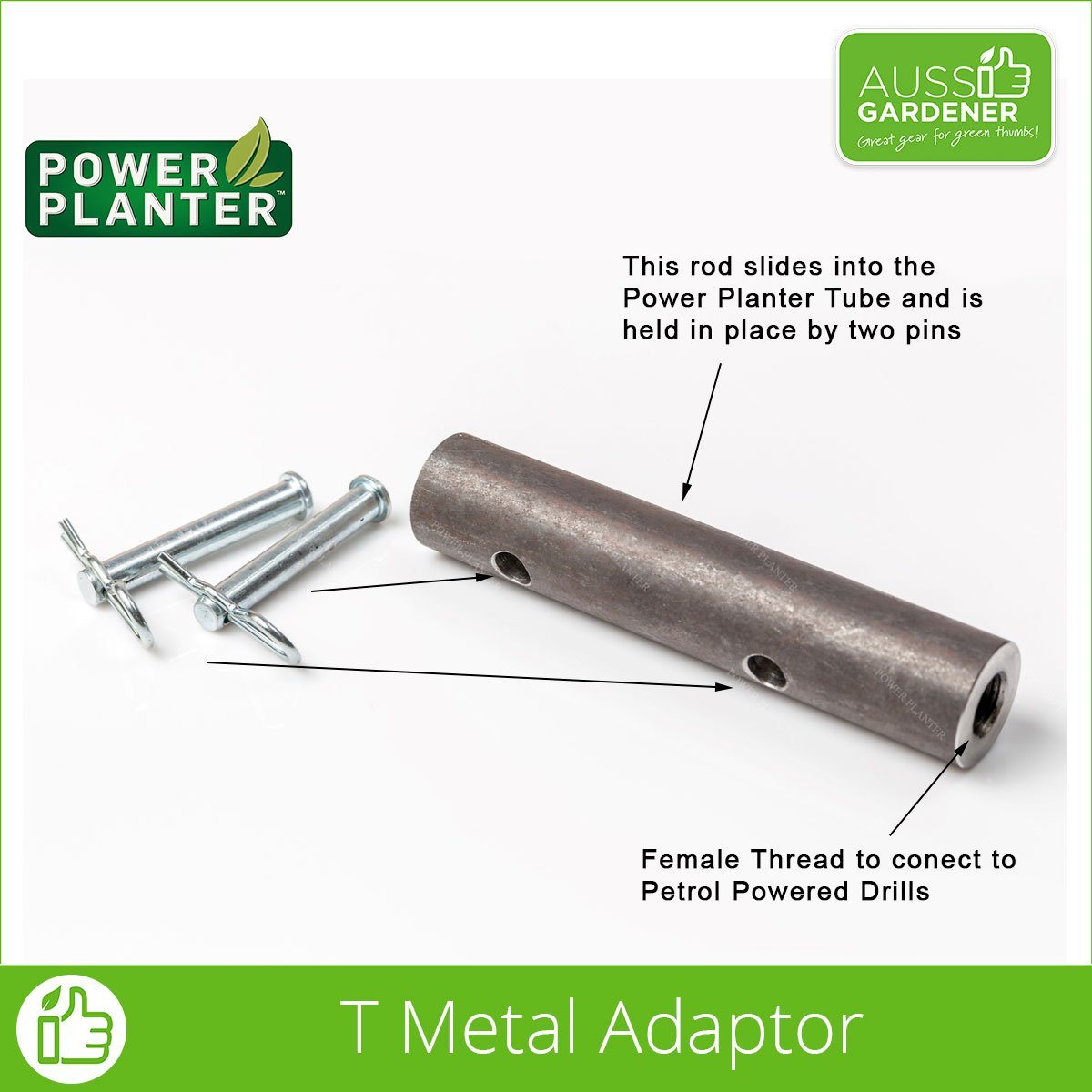 Power Planter T metal adaptor - Petrol powered drills Power Planter Power Planter Inc 