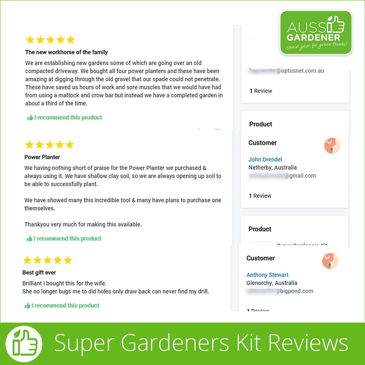Super Gardeners Kit - includes all 4 Power Planters Power Planter Power Planter Inc 