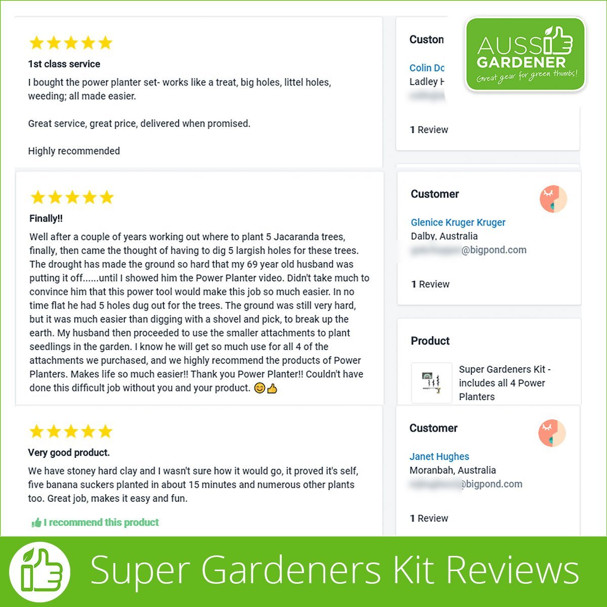 Super Gardeners Kit - includes all 4 Power Planters Power Planter Power Planter Inc 