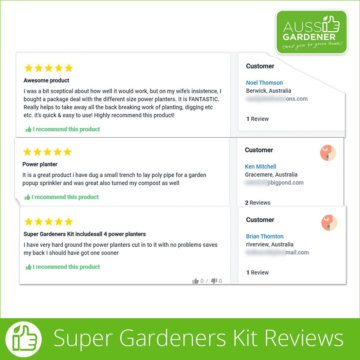 Super Gardeners Kit - includes all 4 Power Planters Power Planter Power Planter Inc 