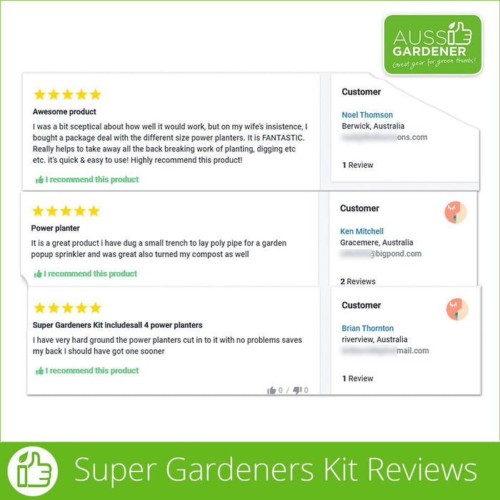 Power Planter Super Gardeners Kit Reviews - Australian stock. USA made.