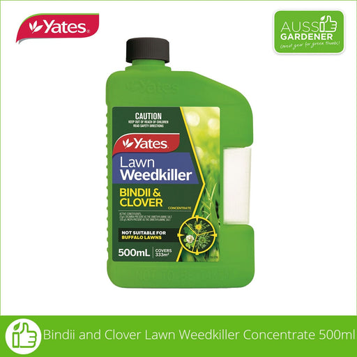 Picture shows a 500ml bottle of Yates Lawn Killer