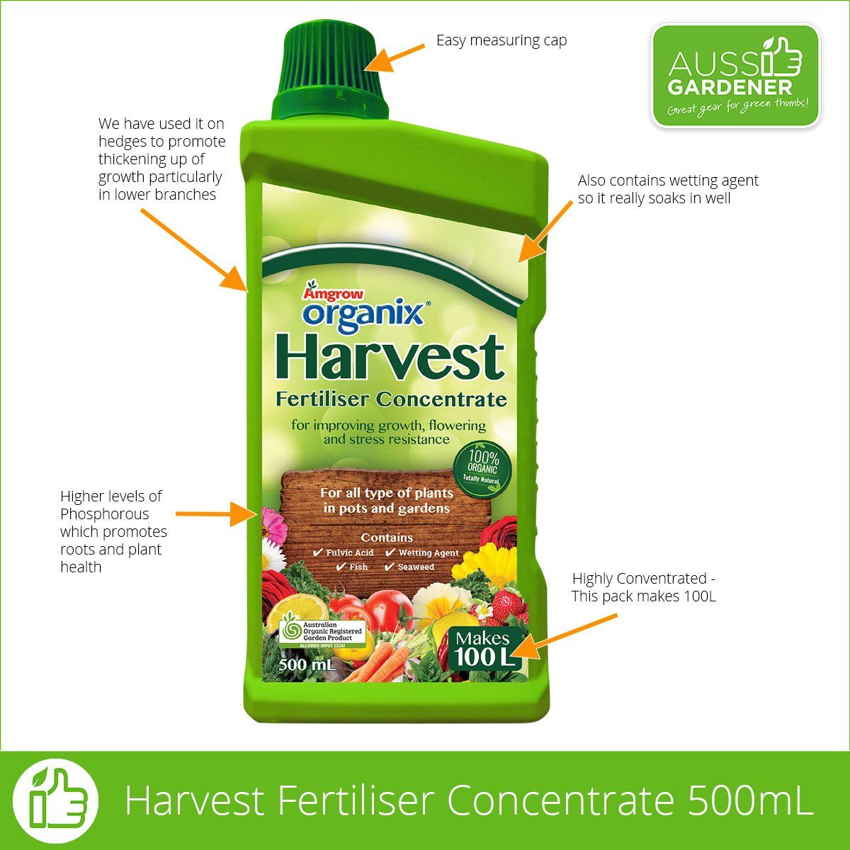Amgrow Harvest Organix 500ml fertilisers Tradeware 