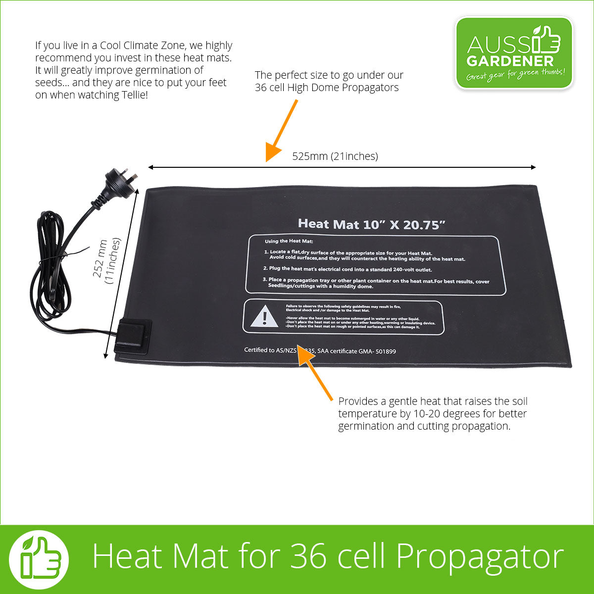 Heat Mat to go under the 36 Cell Propagator propagation RYSET 