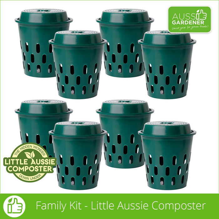 Little Aussie Composter - Family Kit - 8 Buckets and 8 Lids