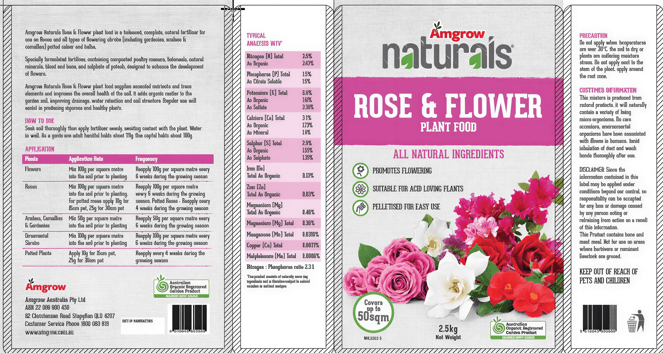 Amgrow Naturals Rose & Flower Fertiliser 2.5Kg fertilisers Tradeware 