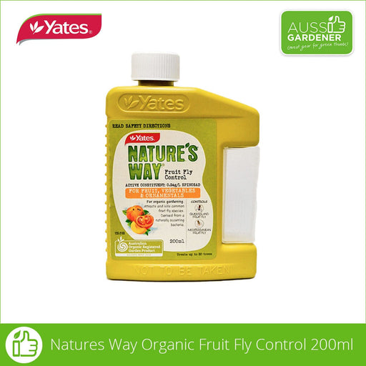 Picture shows a 200ml bottle of Nature's Way fruit fly control
