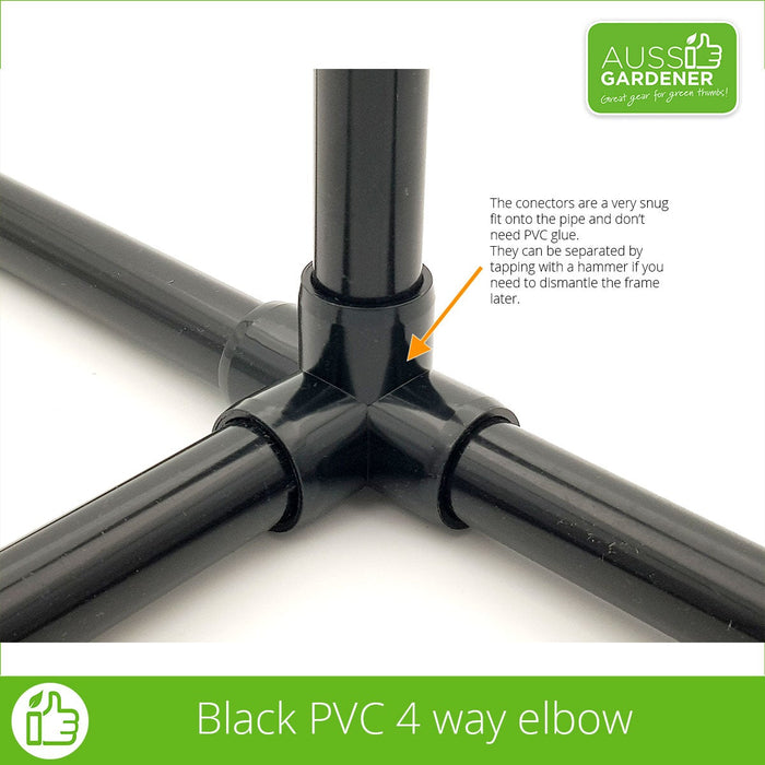 PestFree Parts: Black PVC 4 way extension elbow