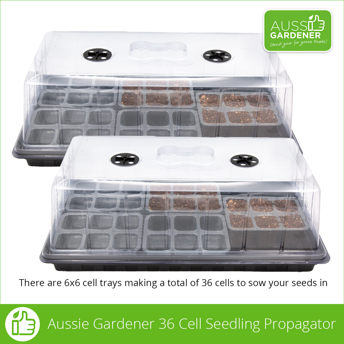 Aussie Gardener 36 Cell Seedling Propagator propagation Shen Zhen Hai Yi Plastic Products Co Ltd 2 pack 