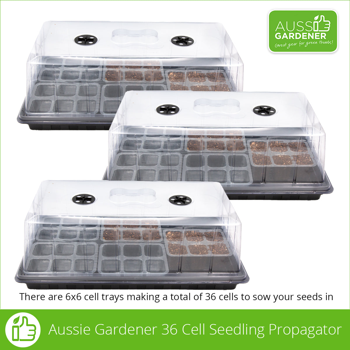 Aussie Gardener 36 Cell Seedling Propagator propagation Shen Zhen Hai Yi Plastic Products Co Ltd 3 pack 
