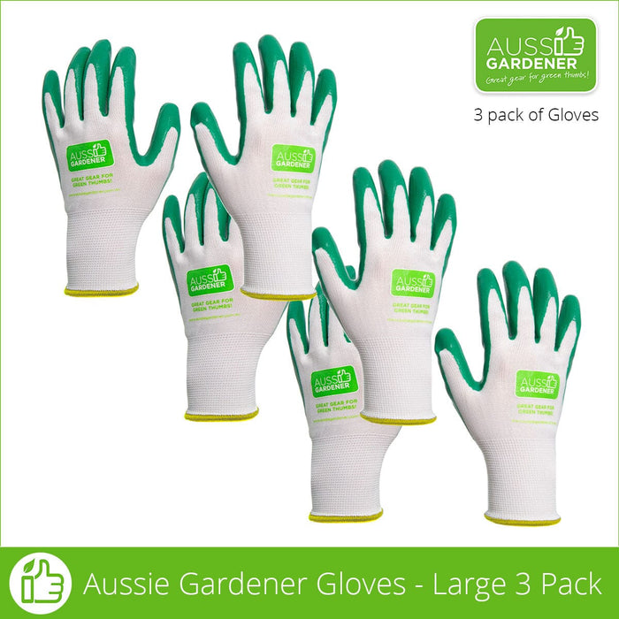 Aussie Gardener Gloves - 3 Pack (machine washable)