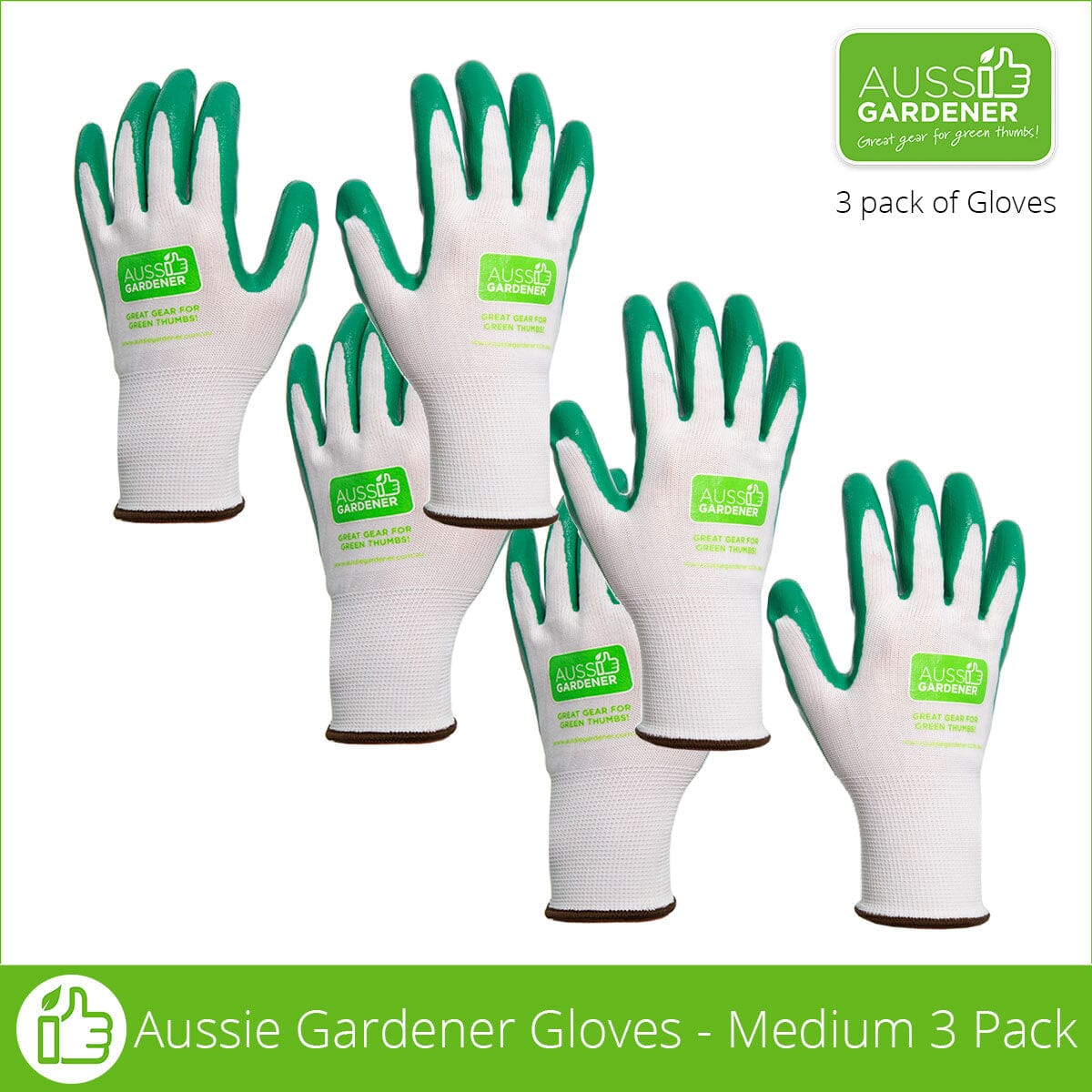 Aussie Gardener Gloves - 3 Pack (machine washable) garden wear Hanvo Safety Products Co Ltd Medium (Womens) - 3 Pairs 