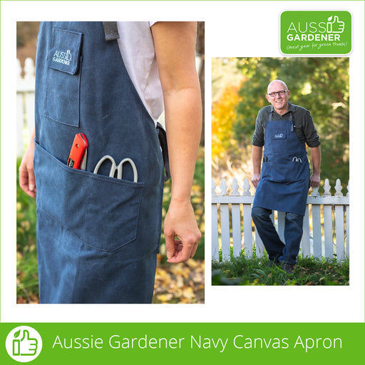 Aussie Gardener Canvas Gardening Apron garden wear Aussie Gardener Navy Single Apron 