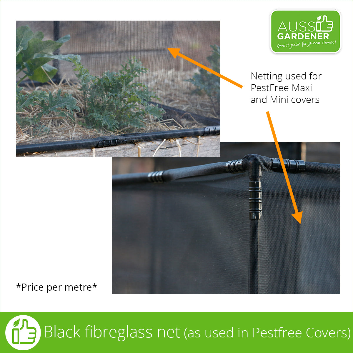 Black Fibreglass Net (as used in Pestfree Covers) Aussie Gardener 
