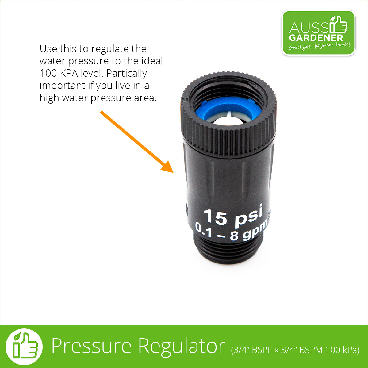 Pressure Regulator (3/4” BSPF x 3/4” BSPM 100 kPa) Irrigation Antelco 