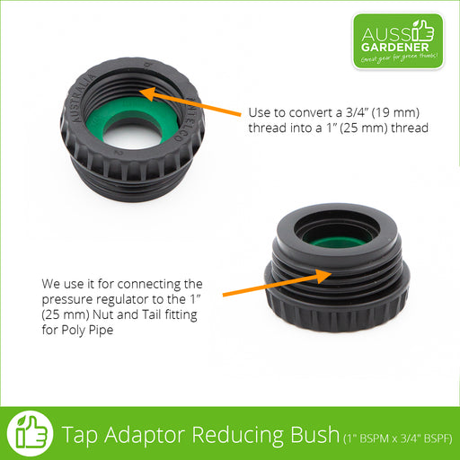 Tap adaptor reducing bush 1 inch x 3/4 inch