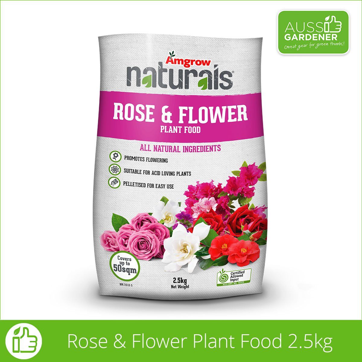 Amgrow Naturals Rose & Flower Fertiliser 2.5Kg fertilisers Tradeware 