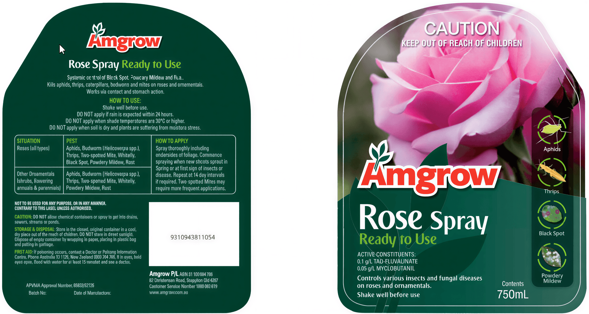 Amgrow Rose Spray (Premixed) 750ml pest control Tradeware 
