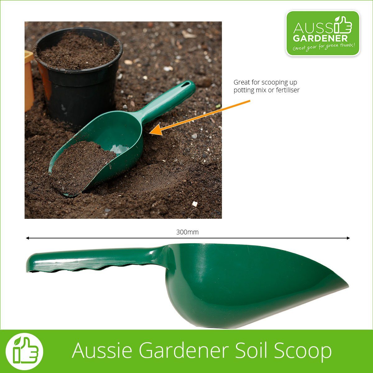 Aussie Gardener Plastic Soil Scoop Rapitech 