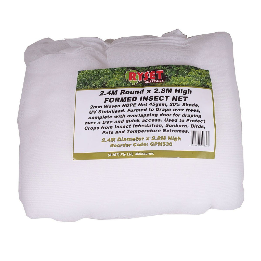 Netting - Fitted insect net (2.4m width x 2.8m high) 2MM Woven Insect Net veggie growing RYSET White 