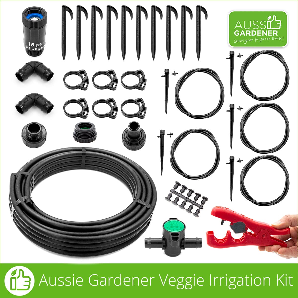 Aussie Gardener Veggie Irrigation Kit Irrigation Aussie Gardener 5 Pot Kit Without tap timer 