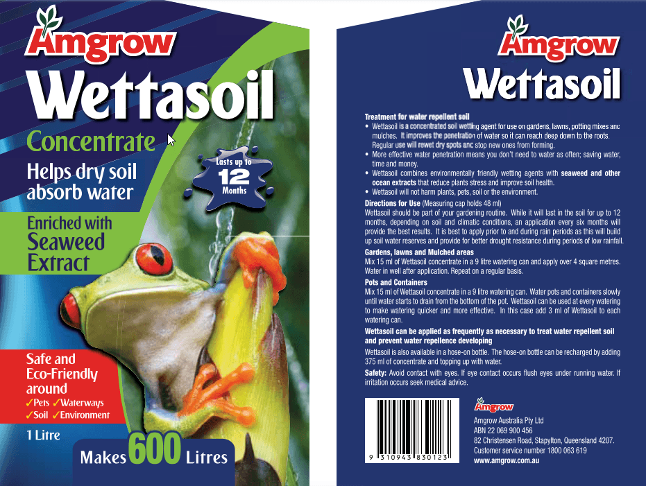 Amgrow Wettasoil with Seaweed fertilisers Tradeware 1L