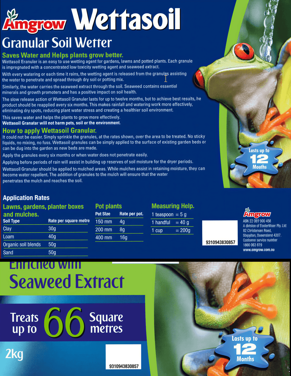 Amgrow Wettasoil Granula Seaweed 2Kg fertilisers Tradeware 