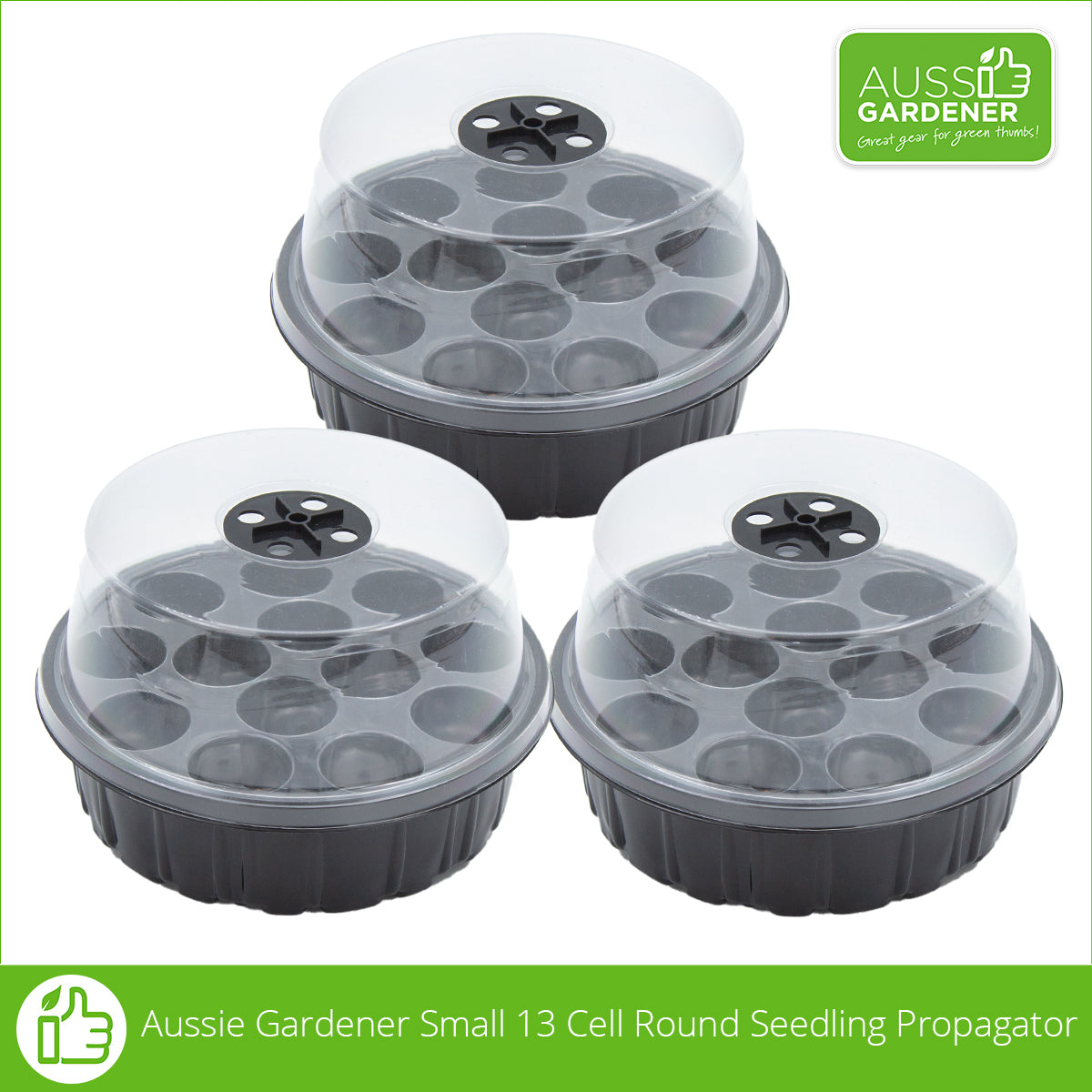 Aussie Gardener Small 13 Cell Round Seedling Propagator propagation Shen Zhen Hai Yi Plastic Products Co Ltd 3 pack 