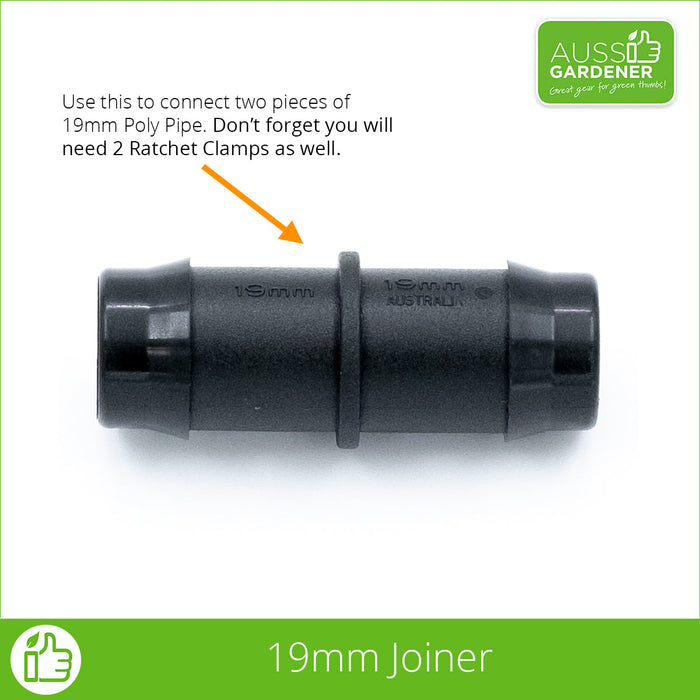 Joiner to connect 19mm poly pipe together